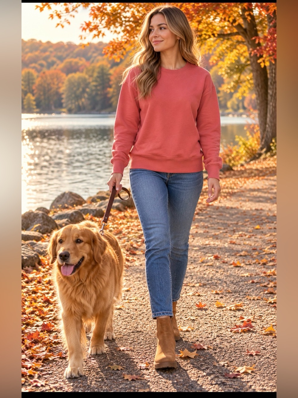 American Eagle Outfitters Women's Coral Crewneck Sweatshirt